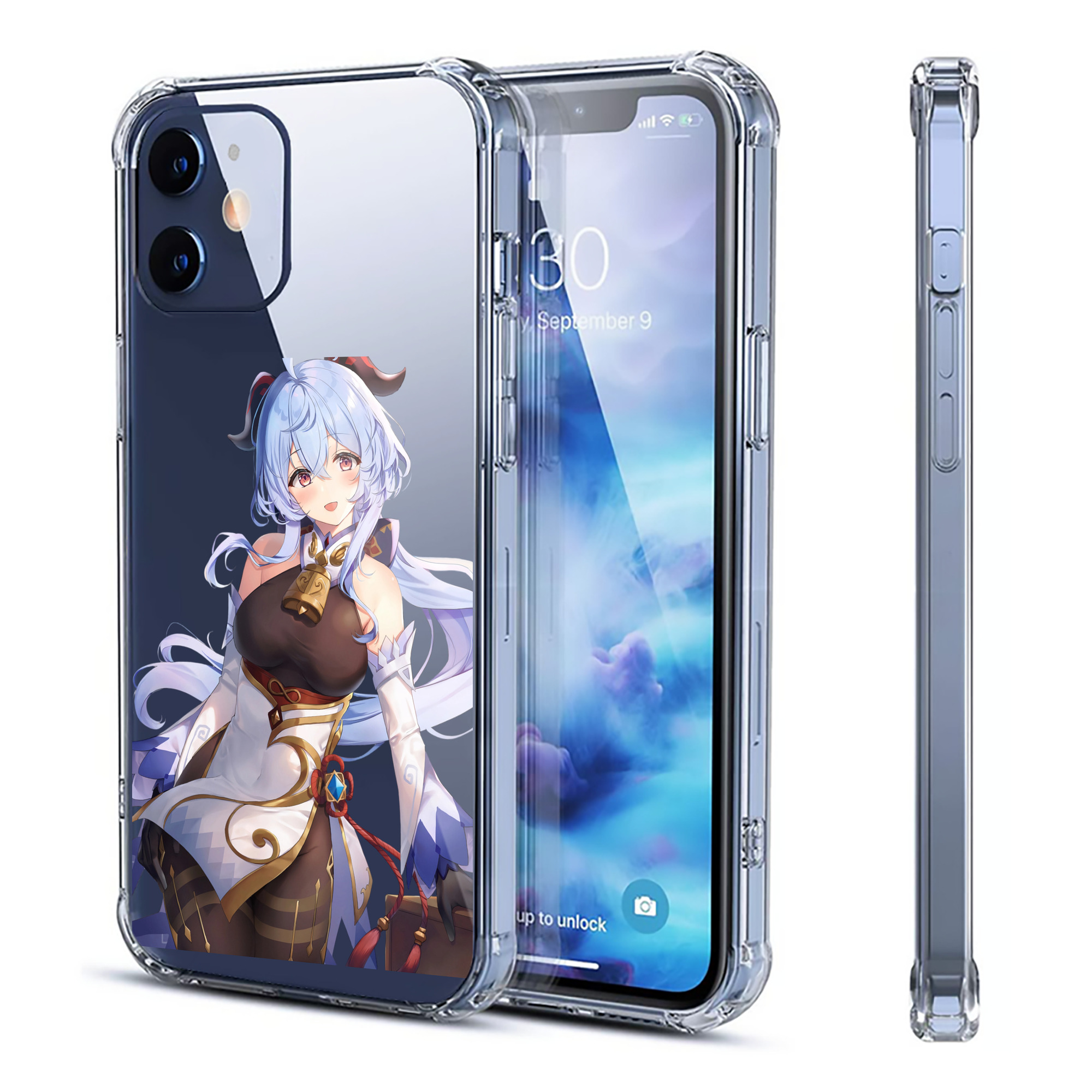 げんし神 甘雨 かんう genshin Ganyu 【iPhone 12シリーズ対応】透明スマホケース（クリアソフトケース）